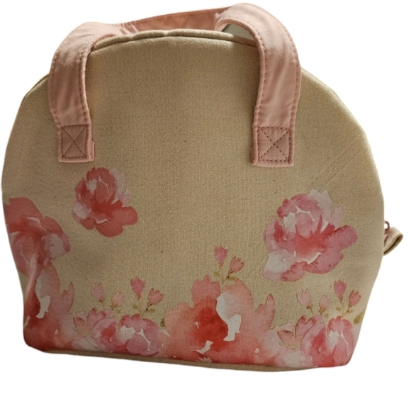 Insulated Floral Lunch or Cosmetic Bag - Picture 1 of 8